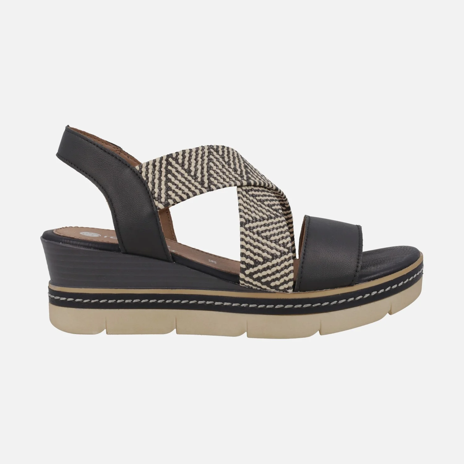 Sandalias de piel con tiras cruzadas en acabado rafia