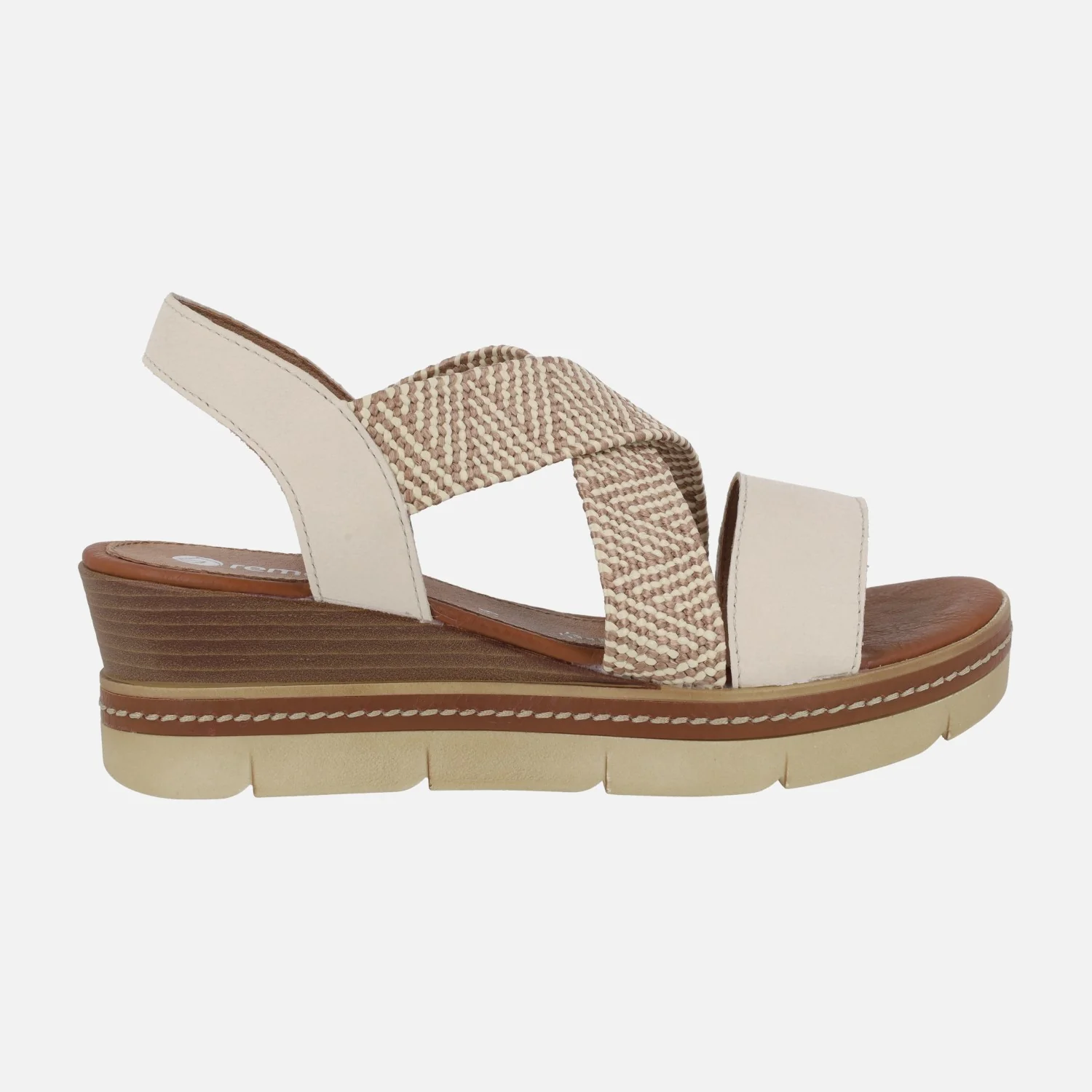 Sandalias de piel con tiras cruzadas en acabado rafia - Image 7