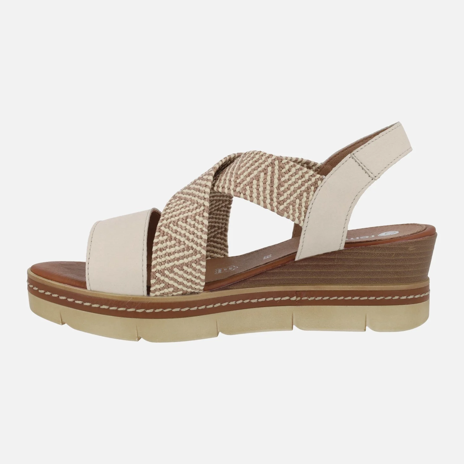 Sandalias de piel con tiras cruzadas en acabado rafia - Image 9
