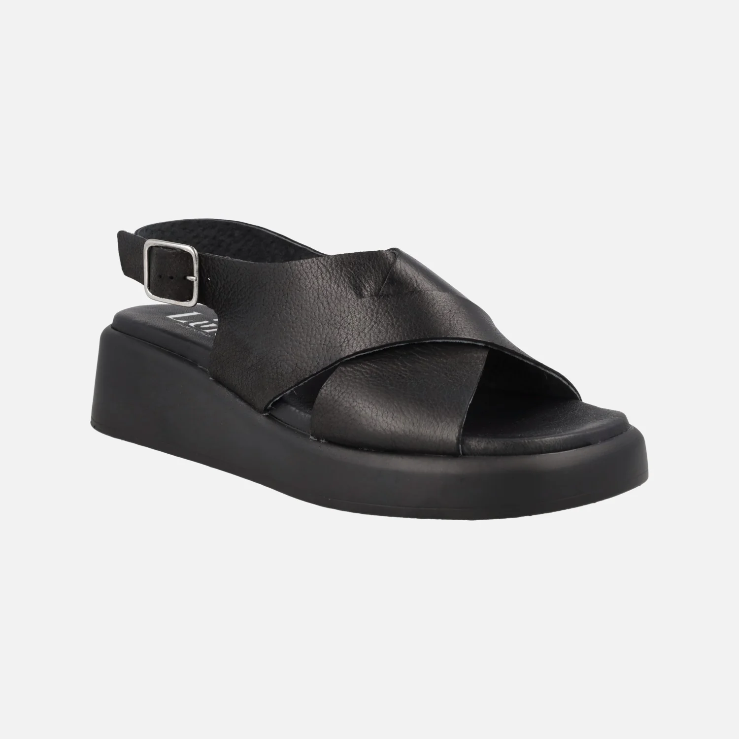 Sandalias de piel con tiras cruzadas y cierre de hebilla - Image 2