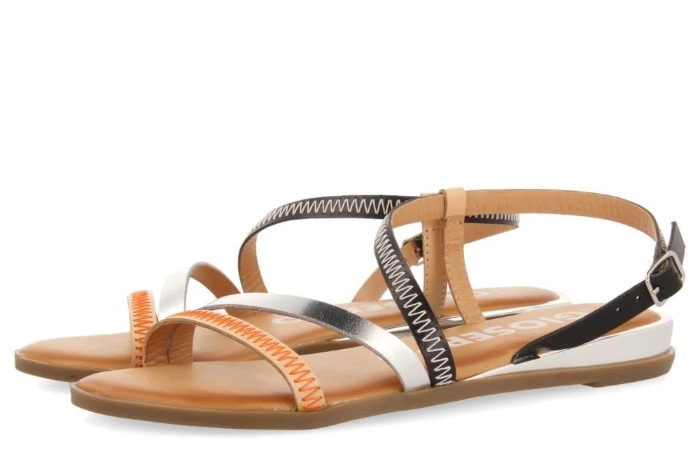 Sandalias de piel con tiras de colores Duesme