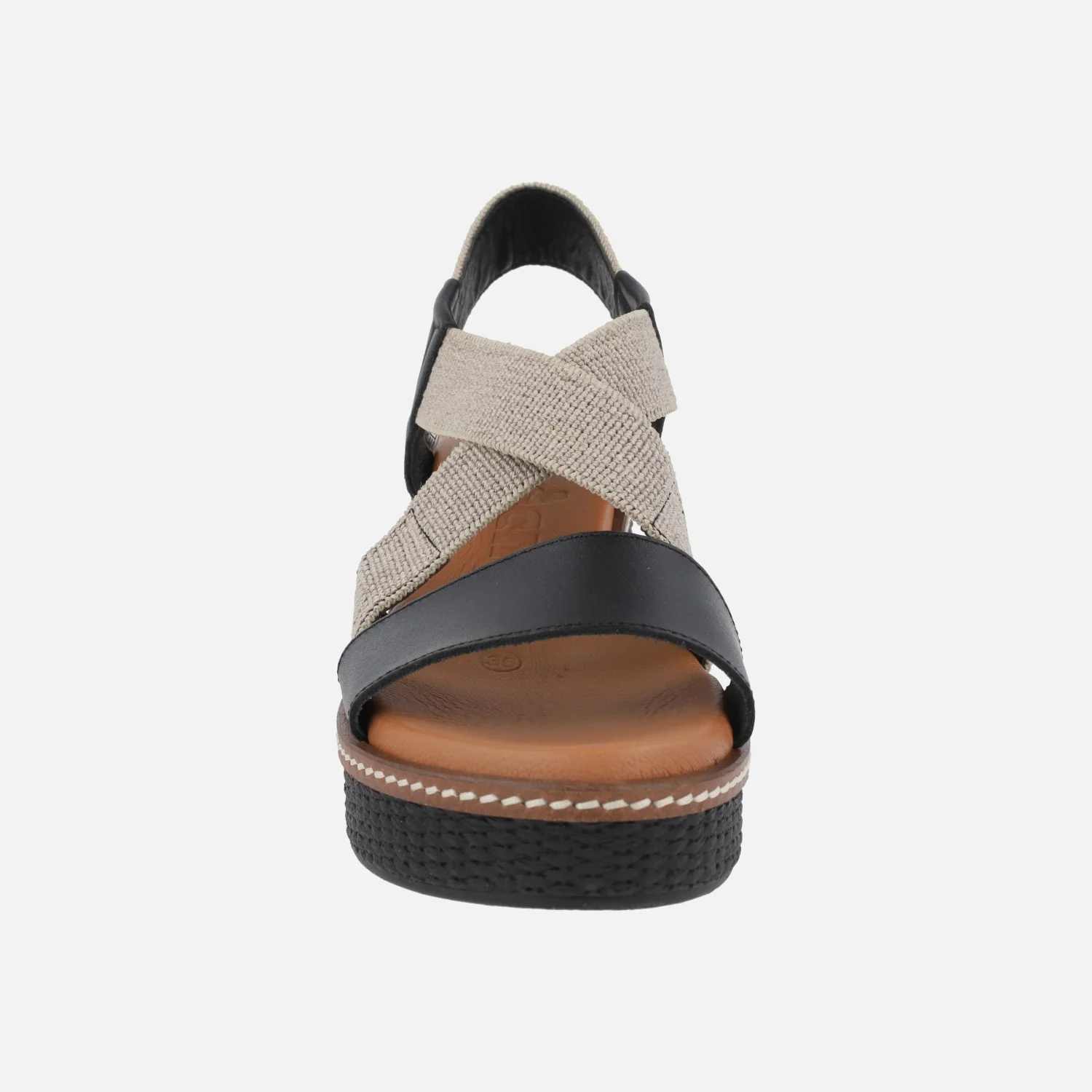 Sandalias de piel con tiras elásticas y cuña - Image 11