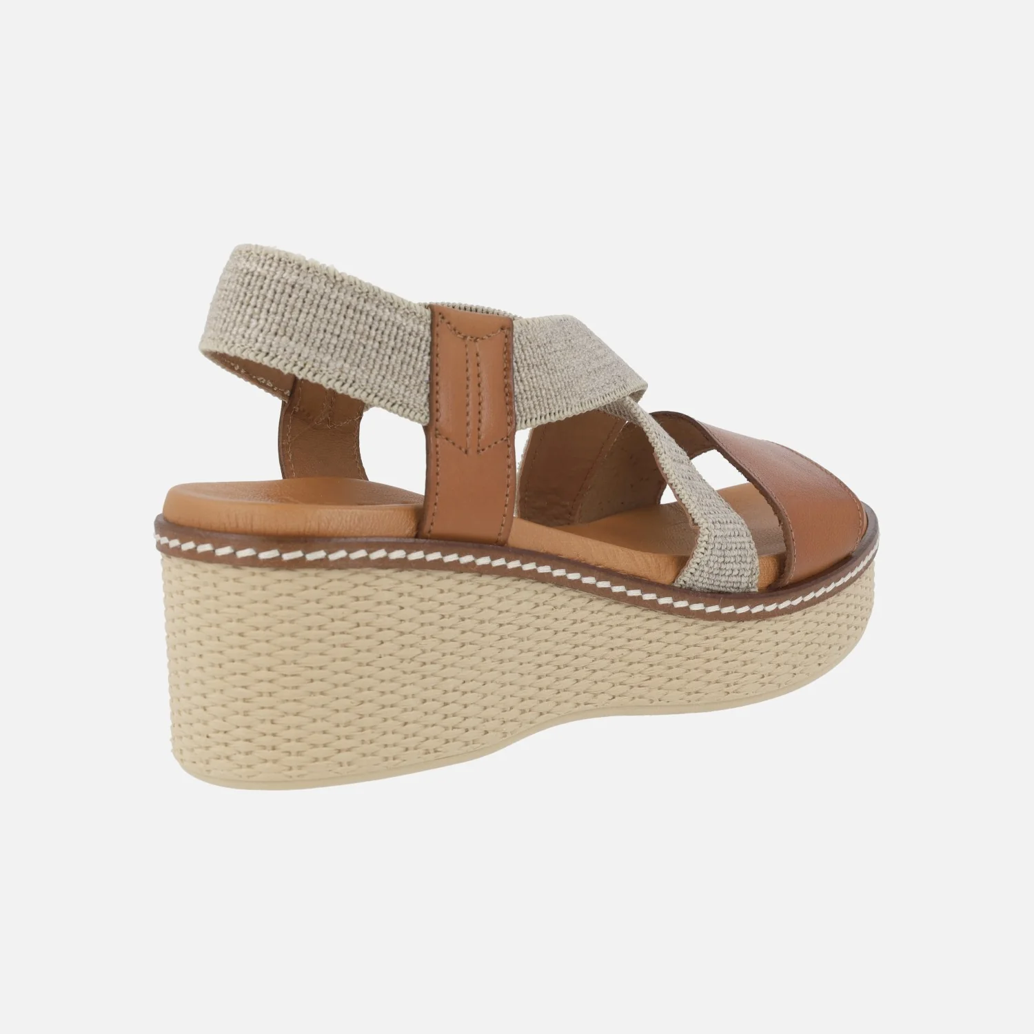 Sandalias de piel con tiras elásticas y cuña - Image 3