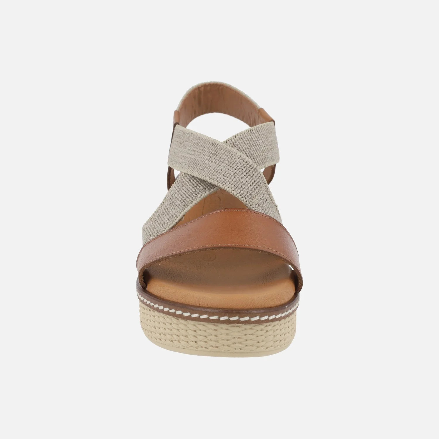 Sandalias de piel con tiras elásticas y cuña - Image 5