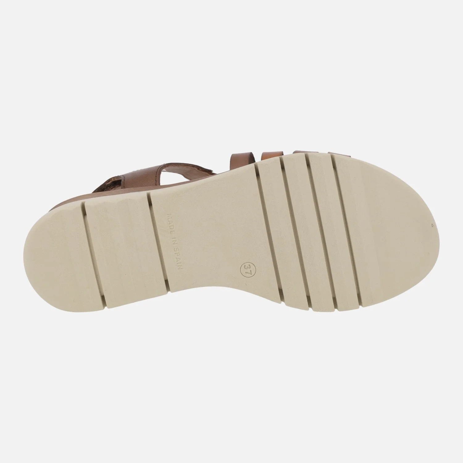 Sandalias de piel con tiras entrelazadas en tonos marrones y cierre de velcro - Image 6