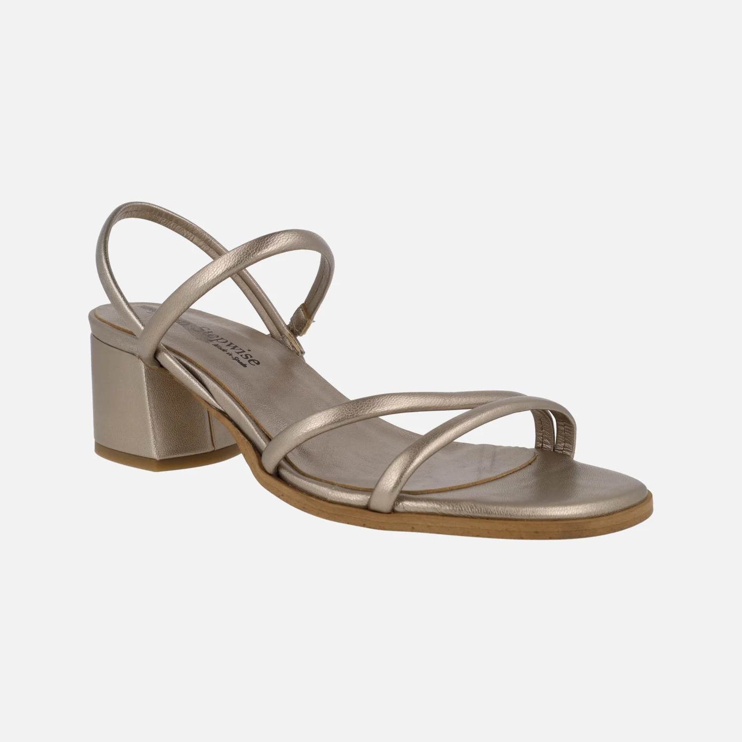 Sandalias de piel con tiras y tacón ancho - Image 2