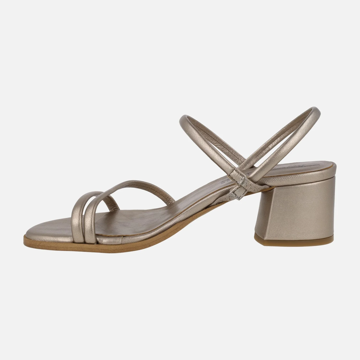 Sandalias de piel con tiras y tacón ancho - Image 3