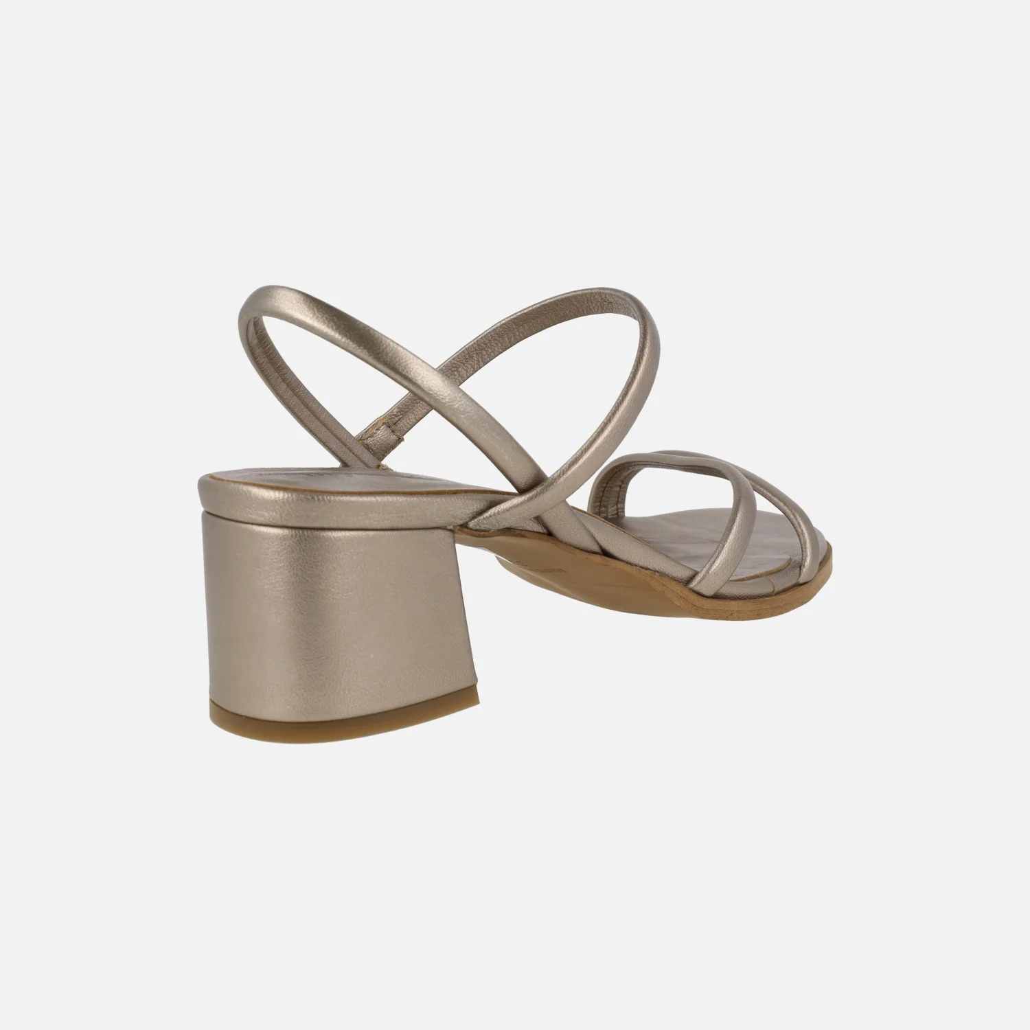 Sandalias de piel con tiras y tacón ancho - Image 4