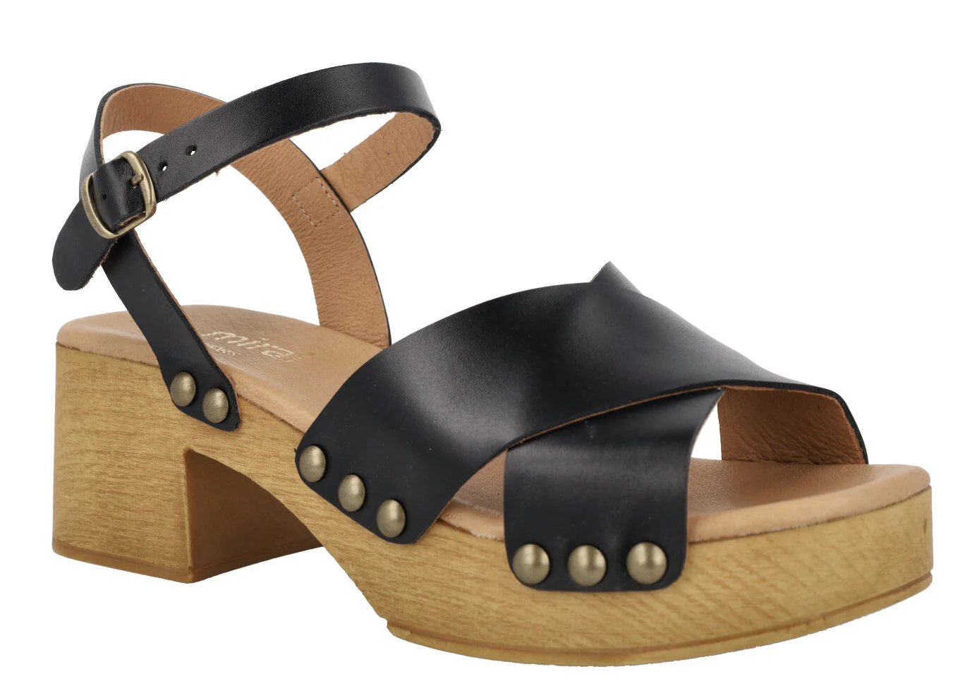 Sandalias de piel Cris con tiras cruzadas y tachas - Image 7