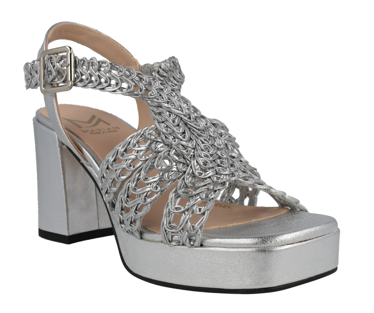 Sandalias de piel en colores metalizados con pala trenzada - Image 6