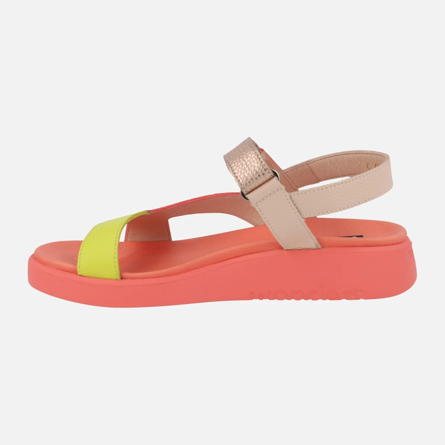 Sandalias de piel HALI en combinado multicolor con cierre de velcro - Image 3