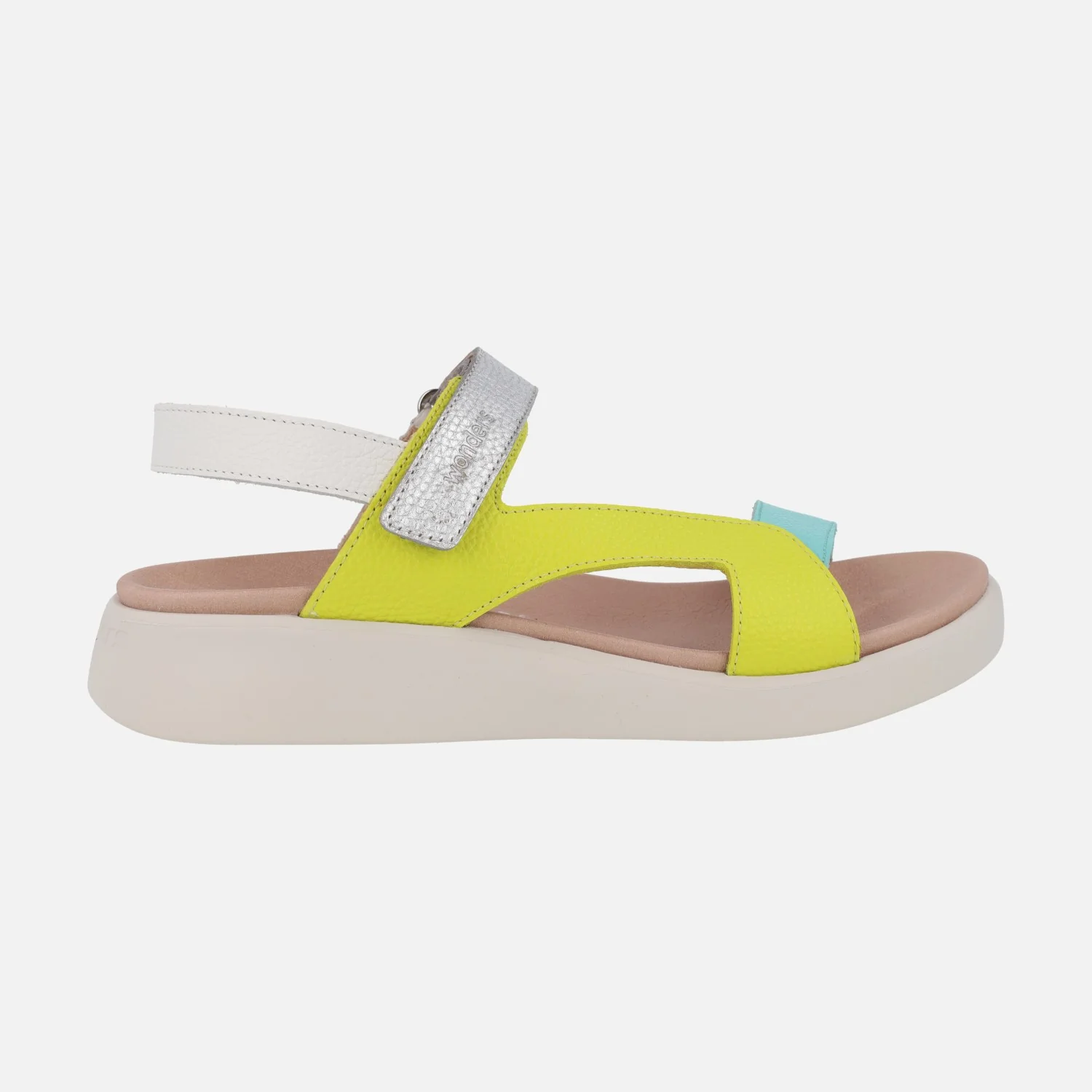 Sandalias de piel HALI en combinado multicolor con cierre de velcro - Image 7