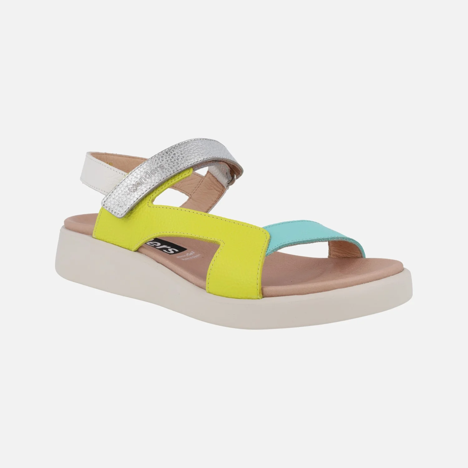 Sandalias de piel HALI en combinado multicolor con cierre de velcro - Image 8