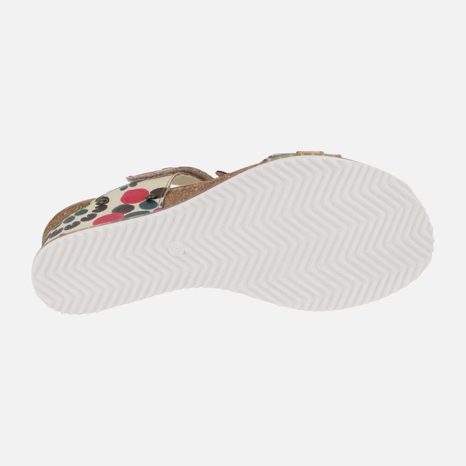Sandalias de piel estampadas con detalle de flores Bonito 224 Beige - Image 5
