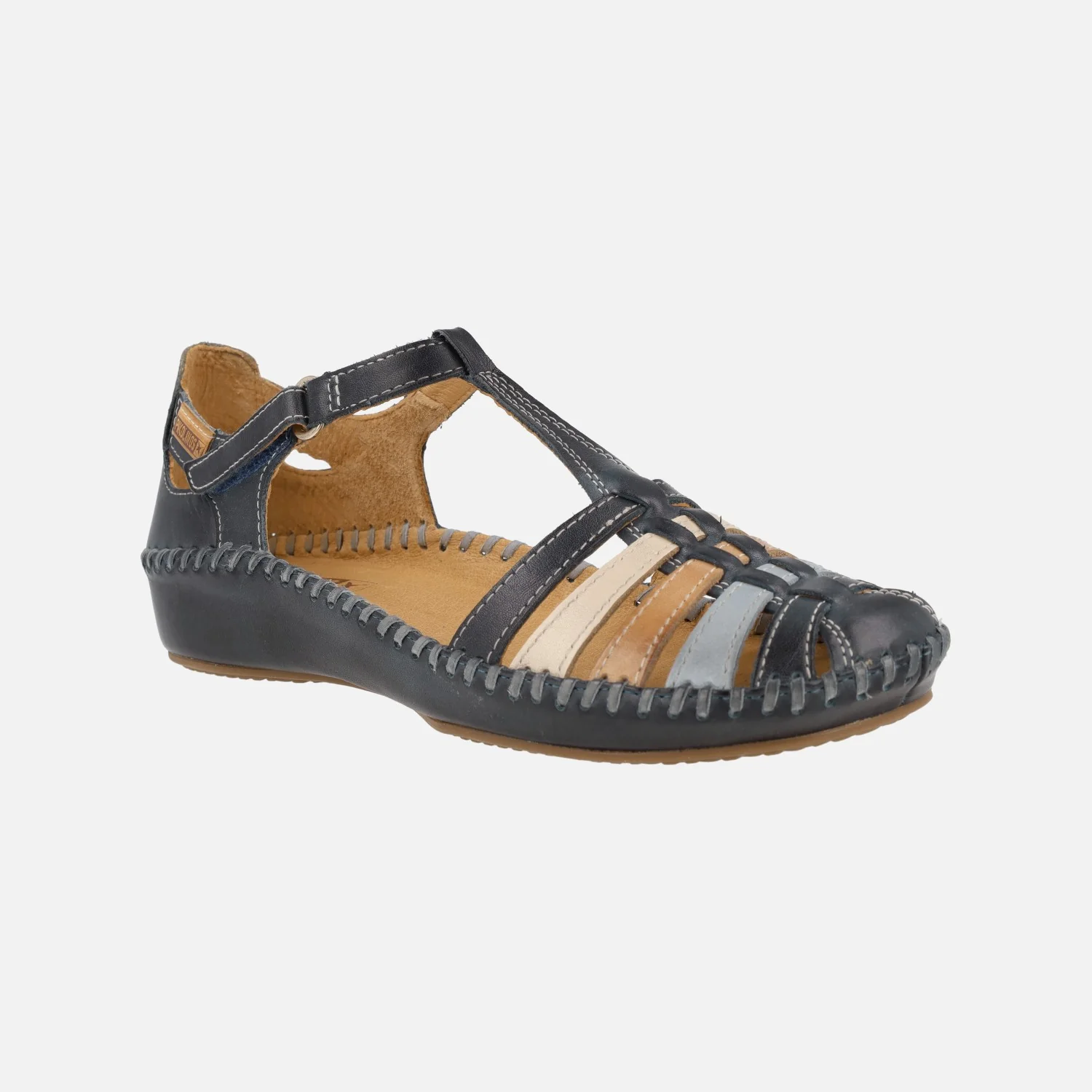 Sandalias de piel estilo cangrejeras con tiras multicolor P.Vallarta 655-0843C - Image 12