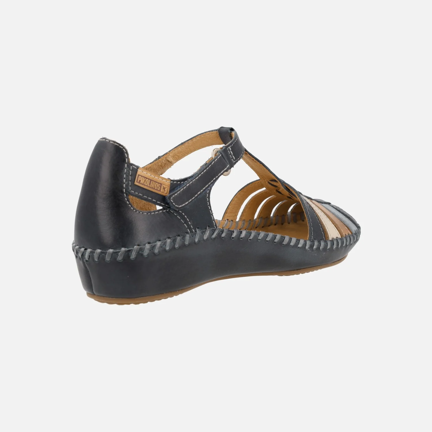 Sandalias de piel estilo cangrejeras con tiras multicolor P.Vallarta 655-0843C - Image 14