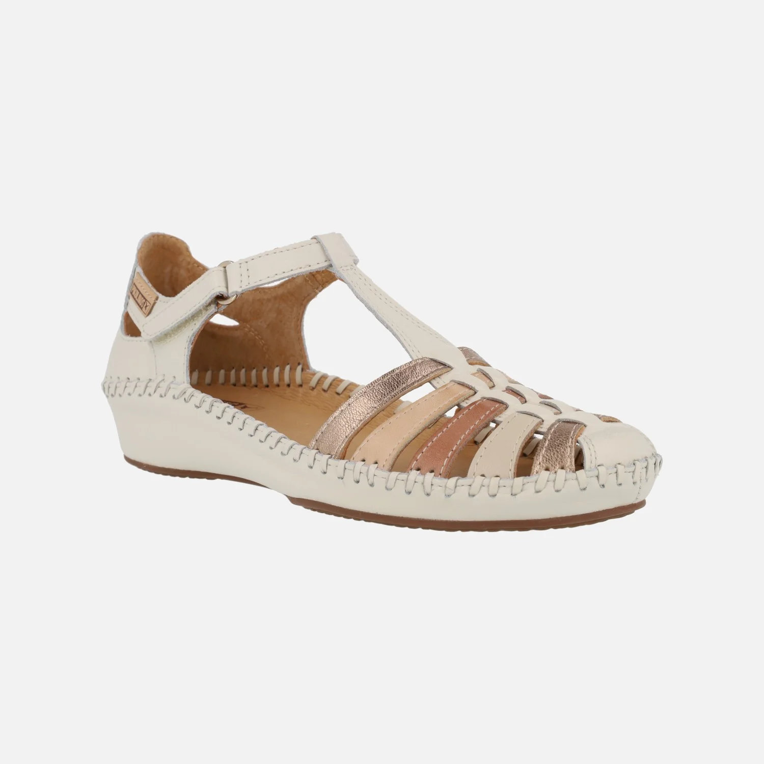 Sandalias de piel estilo cangrejeras con tiras multicolor P.Vallarta 655-0843C - Image 2