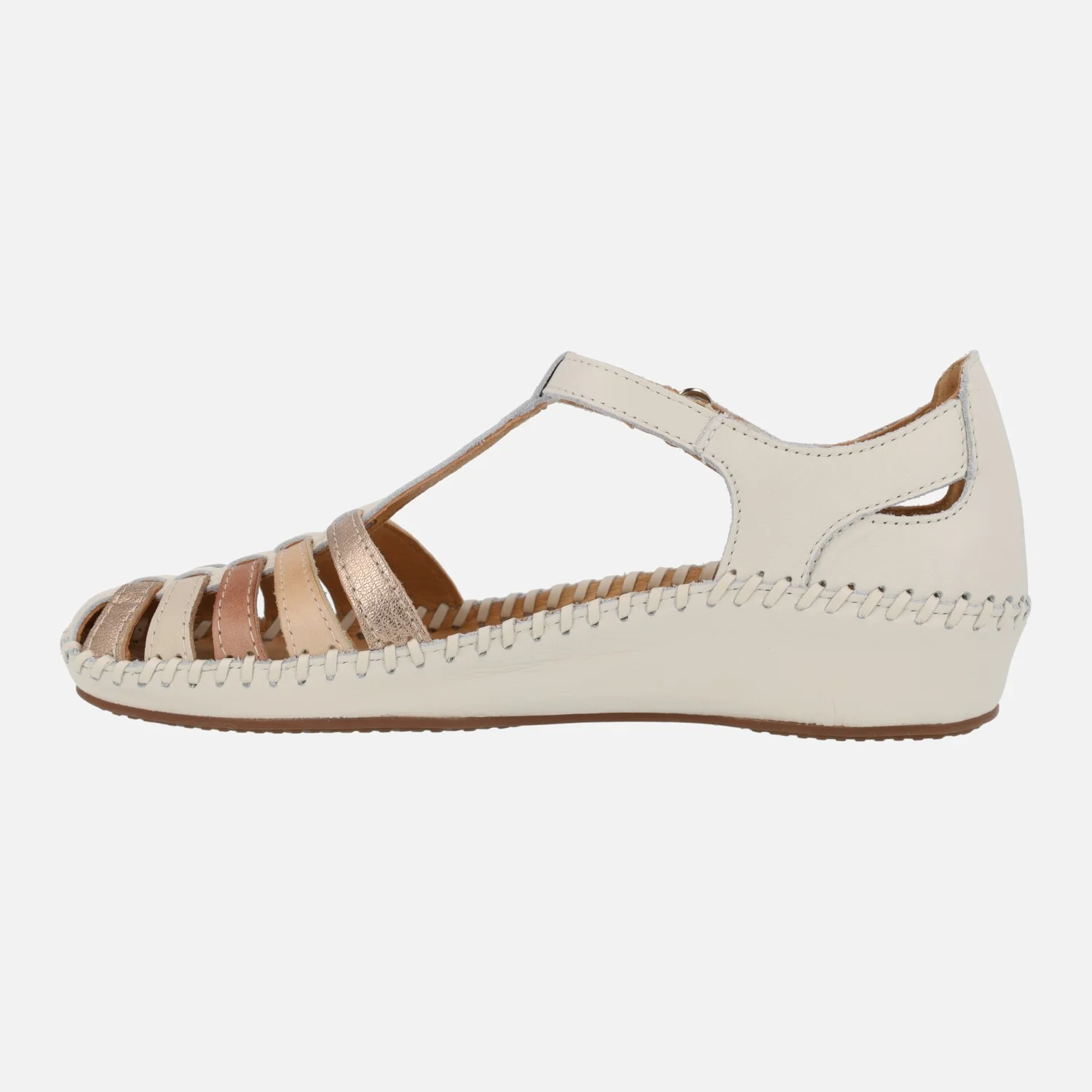 Sandalias de piel estilo cangrejeras con tiras multicolor P.Vallarta 655-0843C - Image 3