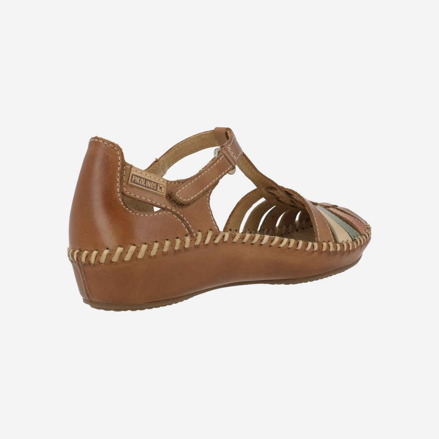 Sandalias de piel estilo cangrejeras con tiras multicolor P.Vallarta 655-0843C - Image 9