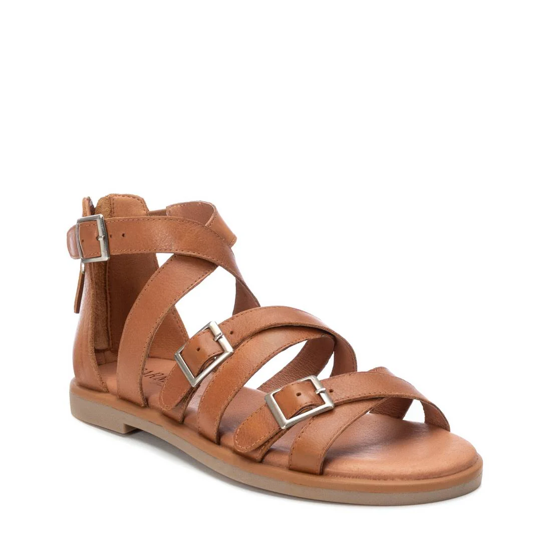 Sandalias de piel estilo romanas con hebillas para mujer - Image 4