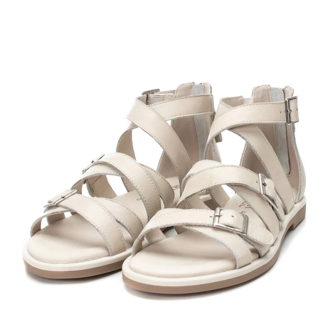 Sandalias de piel estilo romanas con hebillas para mujer - Image 7