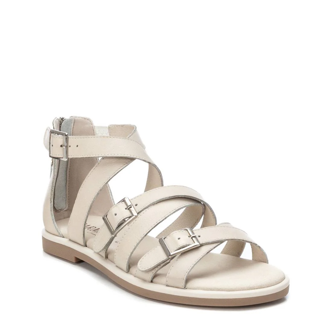 Sandalias de piel estilo romanas con hebillas para mujer - Image 9