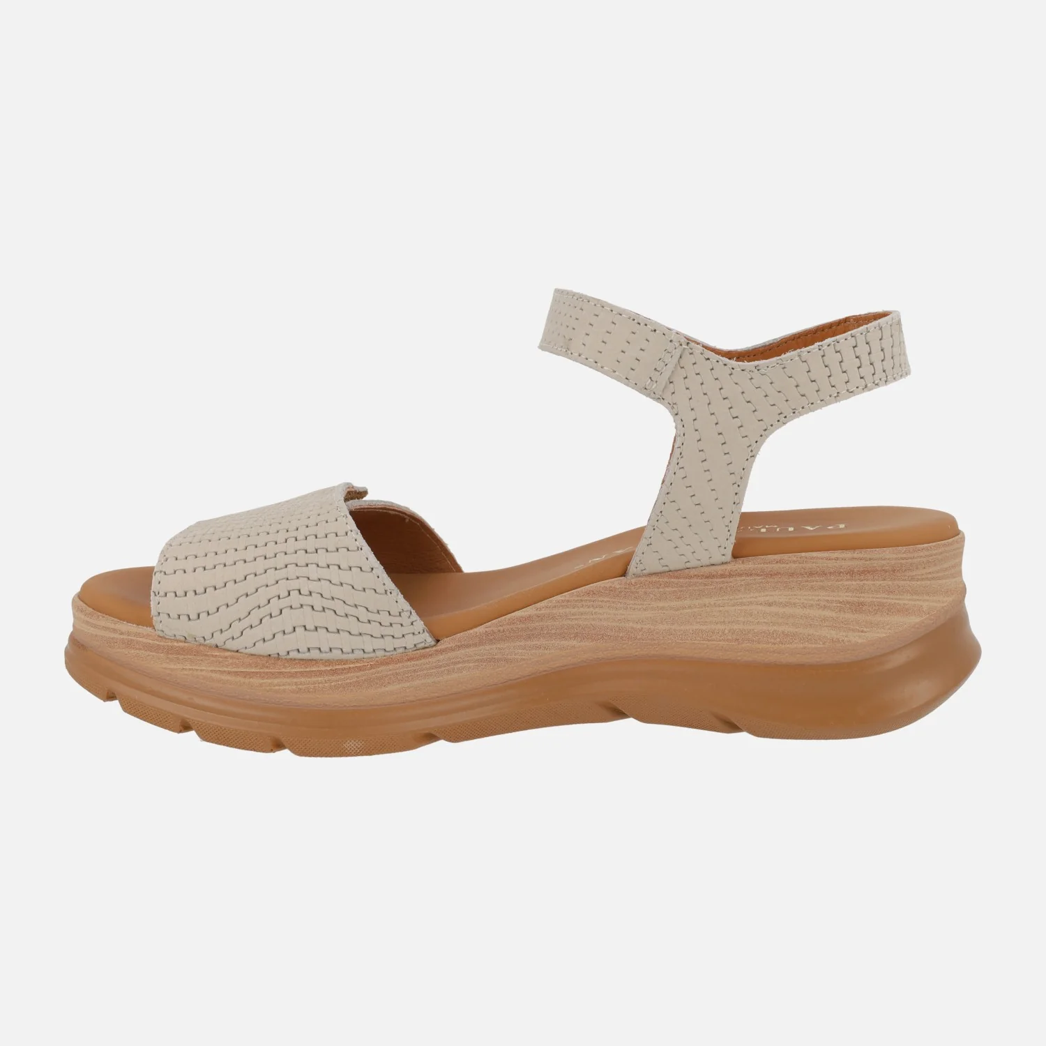 Sandalias de piel grabada efecto trenzado con cierres de velcro - Image 9