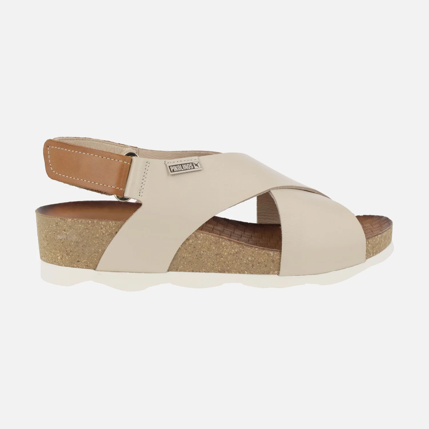 Sandalias de piel Mahon con tiras cruzadas y cierre de velcro