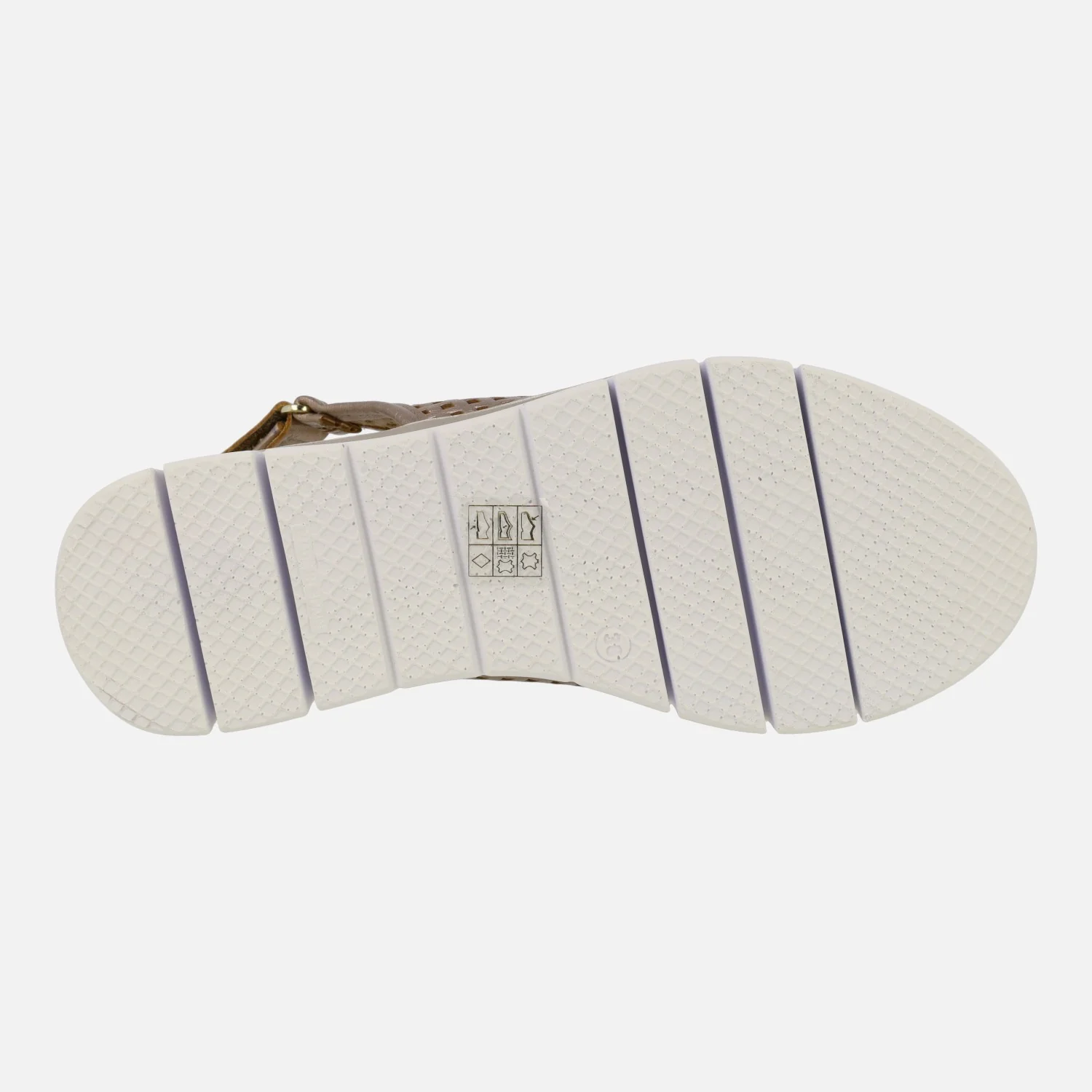 Sandalias de piel metalizada bronce con picados y cierre de velcro - Image 6