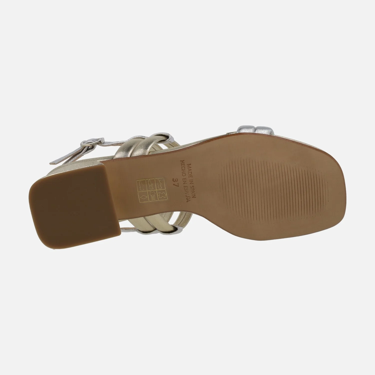 Sandalias de piel metalizadas en combinado oro y plata - Image 5