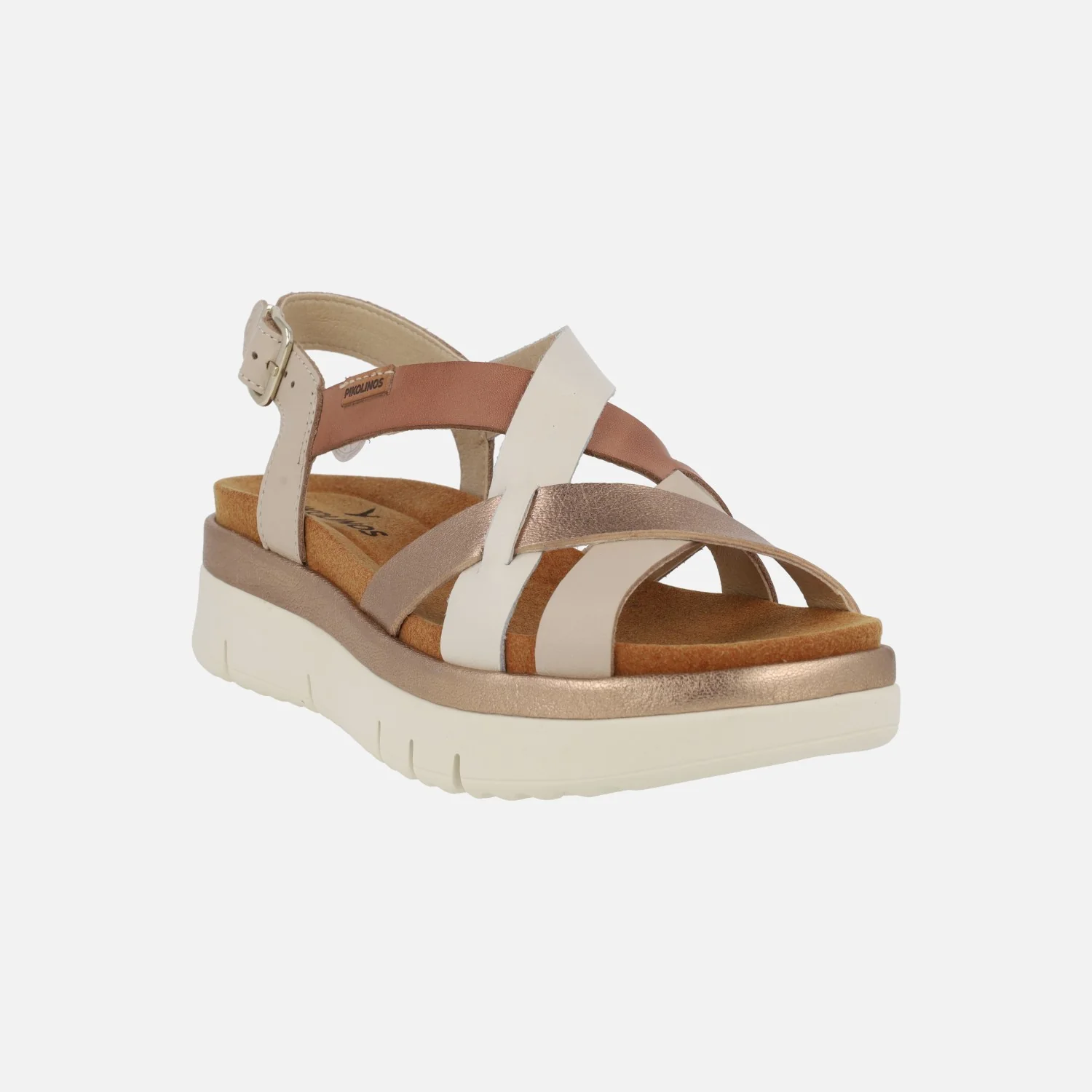 Sandalias de piel Palma con tiras combinadas y cierre de hebilla - Image 3