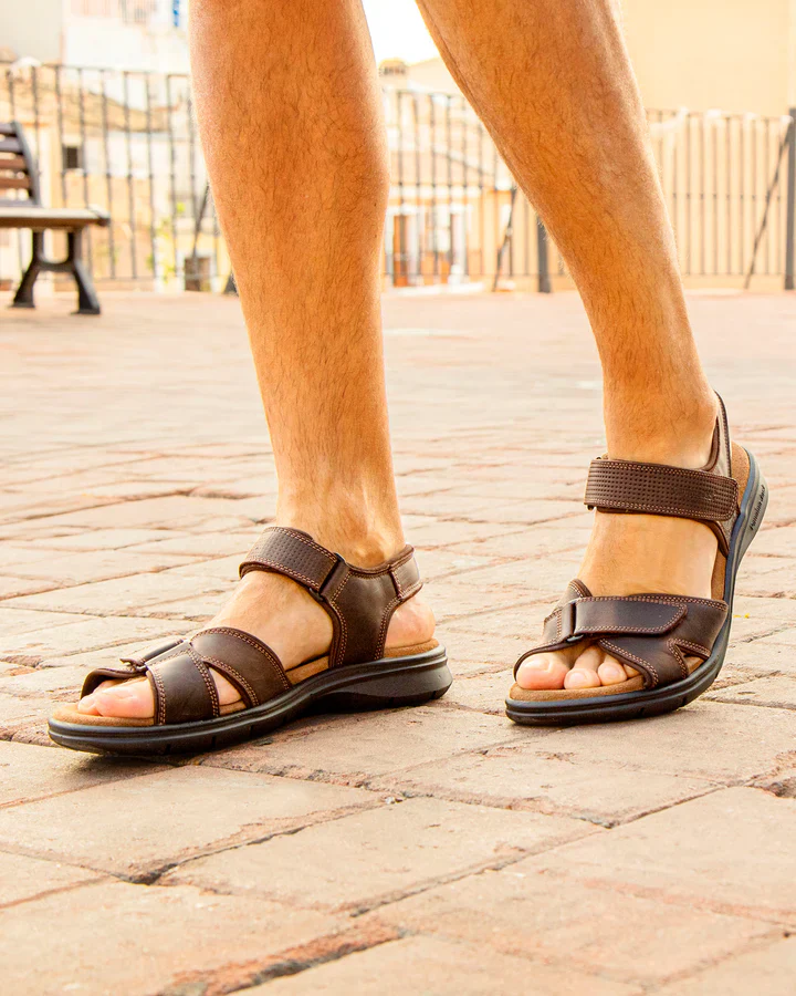 Sandalias de piel para hombre con cierre de velcro Sanders Basics - Image 3