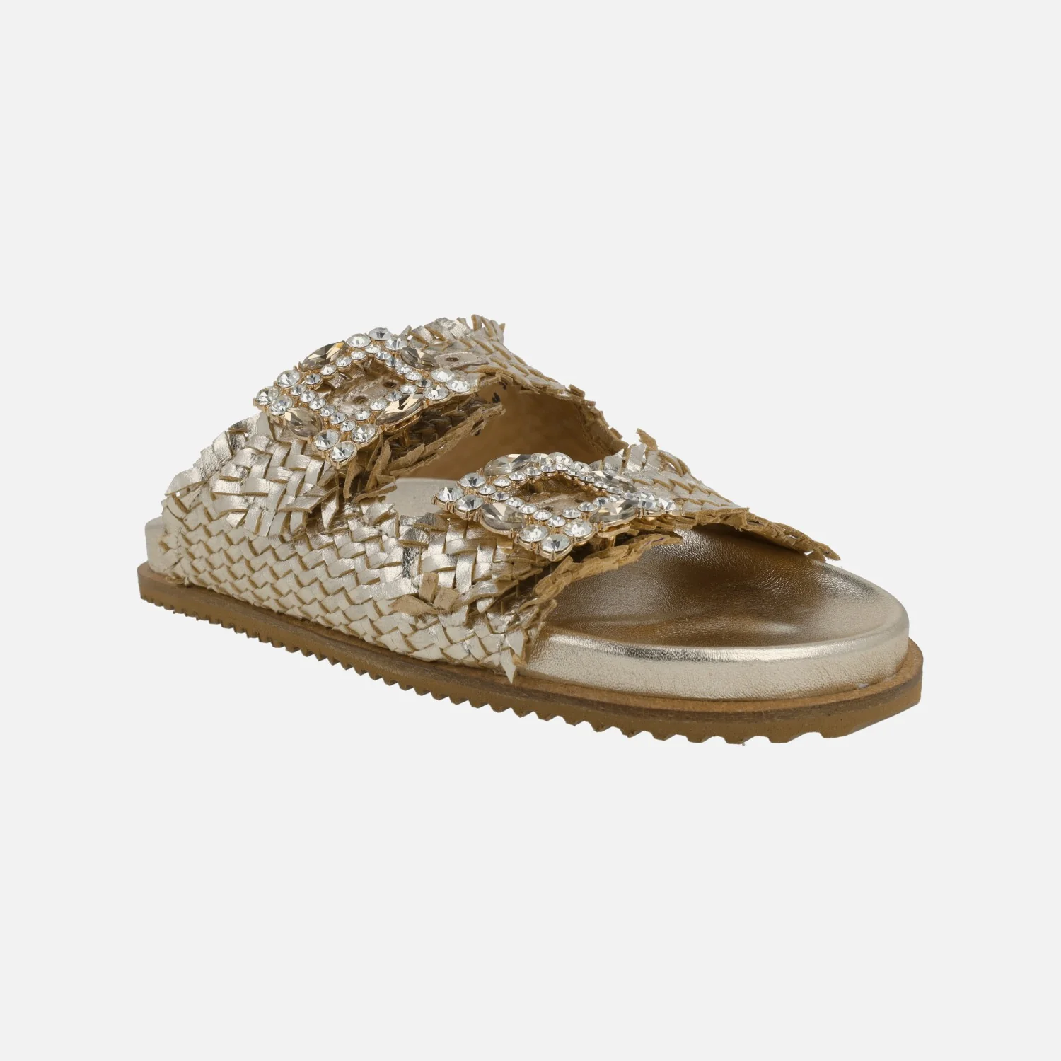Sandalias de piel trenzada con hebillas joya - Image 10