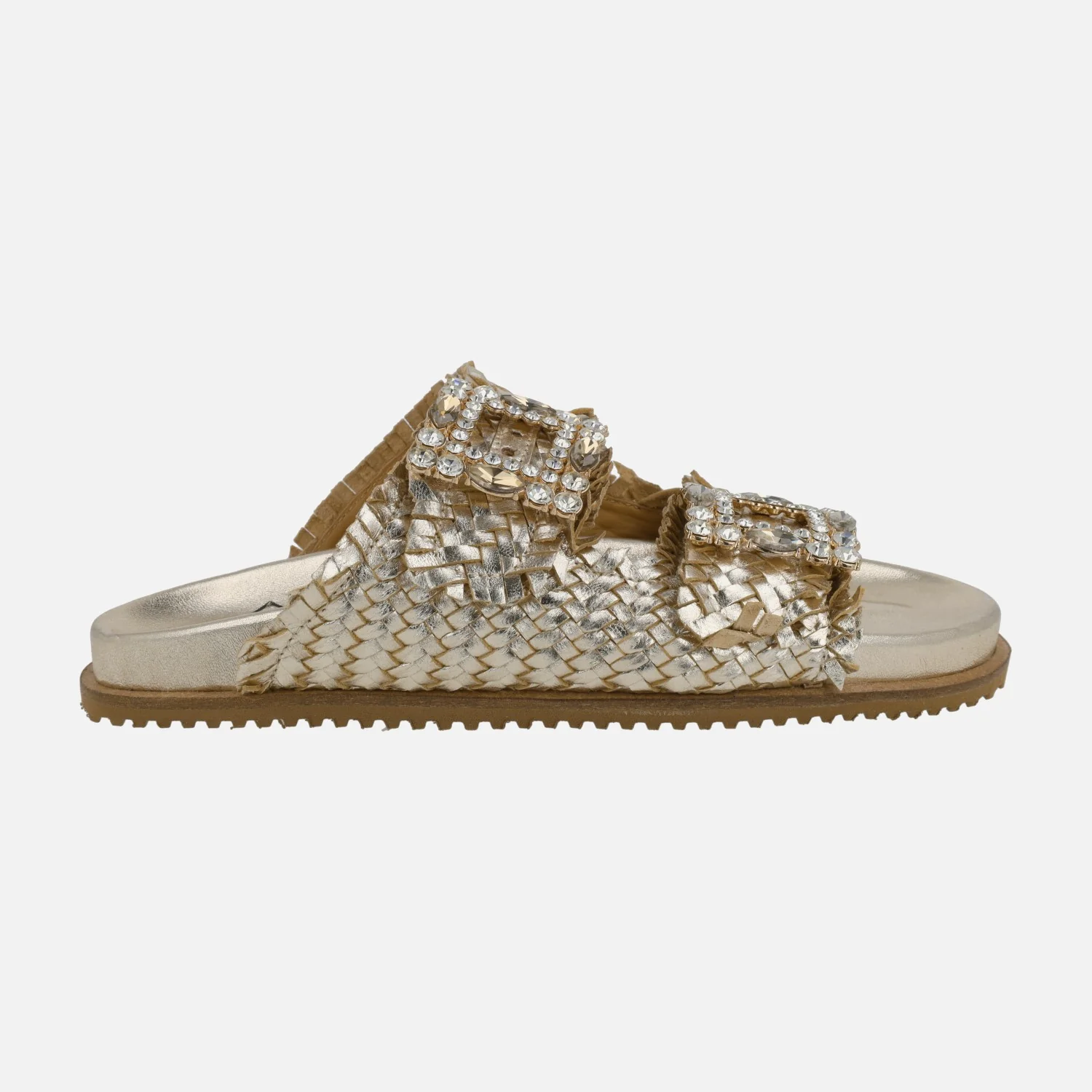 Sandalias de piel trenzada con hebillas joya - Image 7