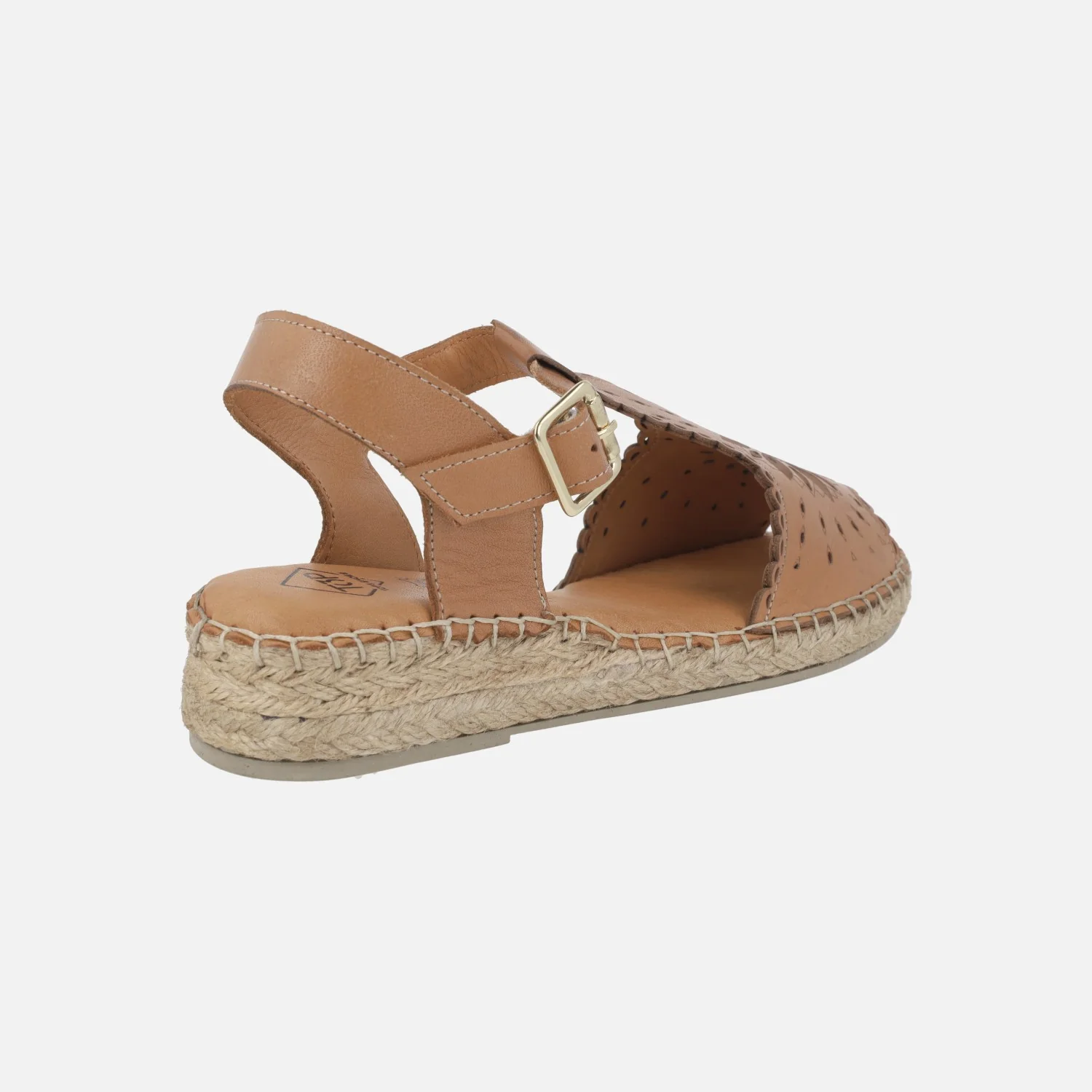 Sandalias de piel troqueladas con piso de esparto - Image 10