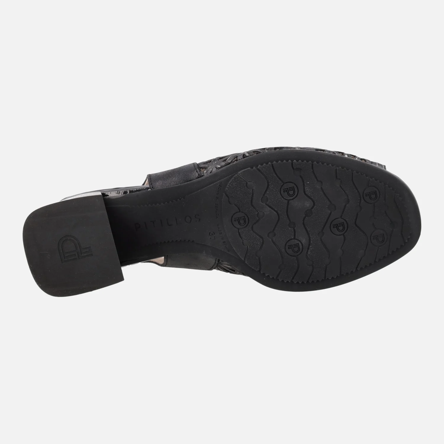 Sandalias de piel troqueladas con tacones anchos de 6 cms - Image 10
