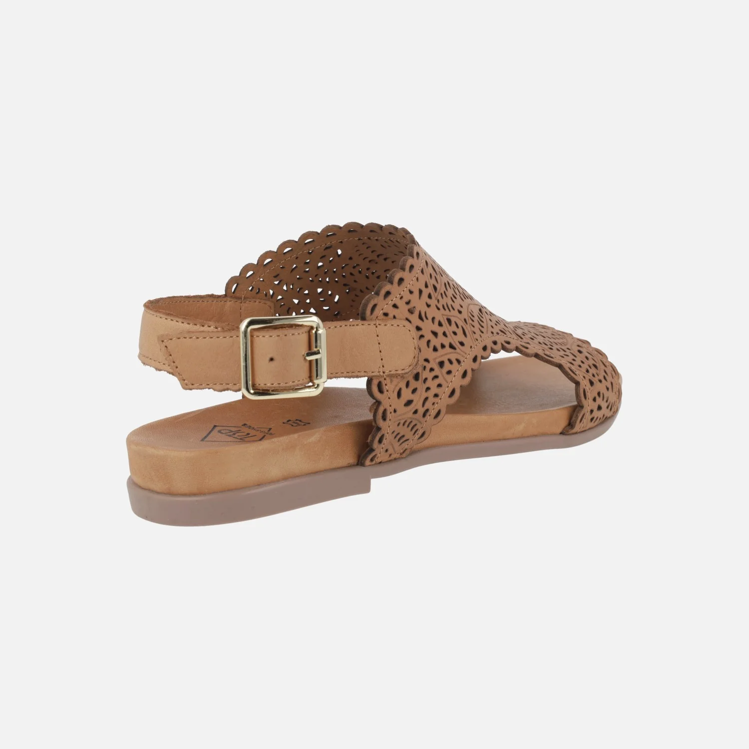 Sandalias de piel troqueladas con tira al talón - Image 4