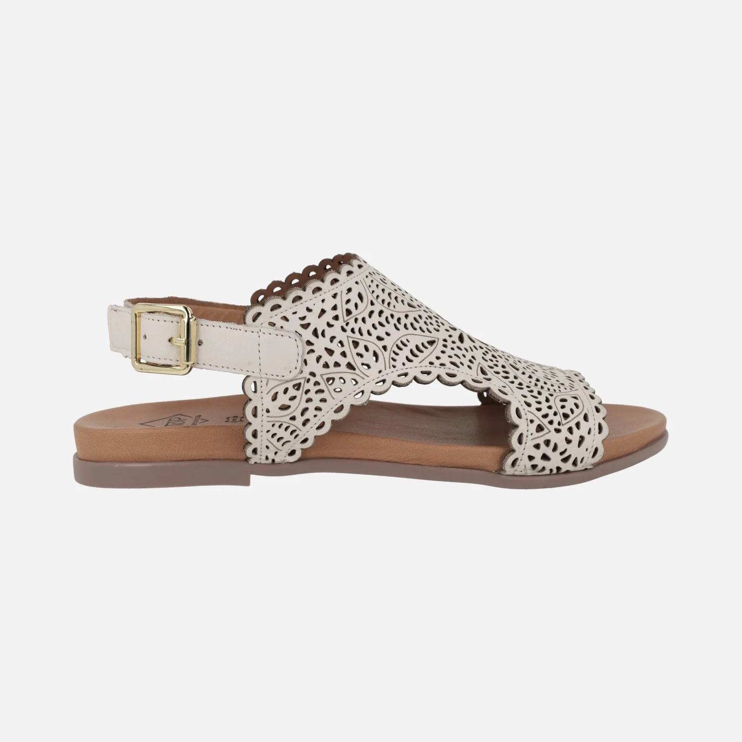 Sandalias de piel troqueladas con tira al talón - Image 7