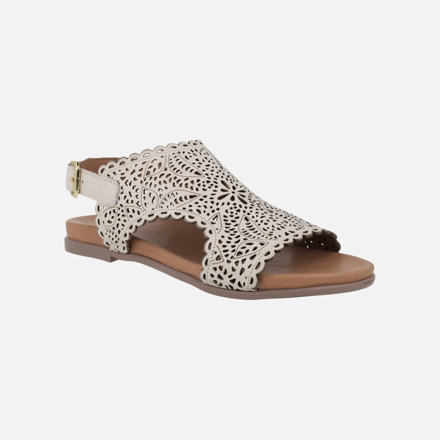 Sandalias de piel troqueladas con tira al talón - Image 8