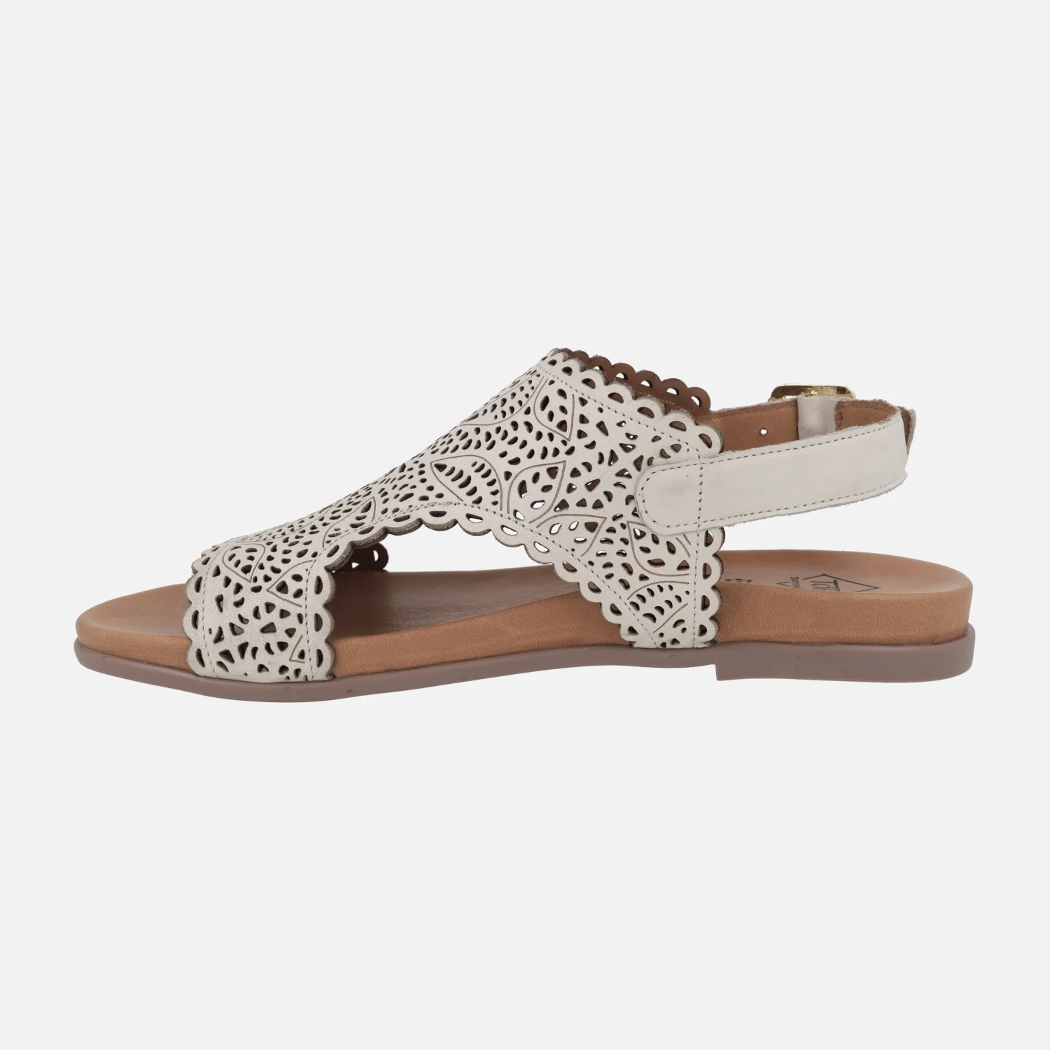 Sandalias de piel troqueladas con tira al talón - Image 9