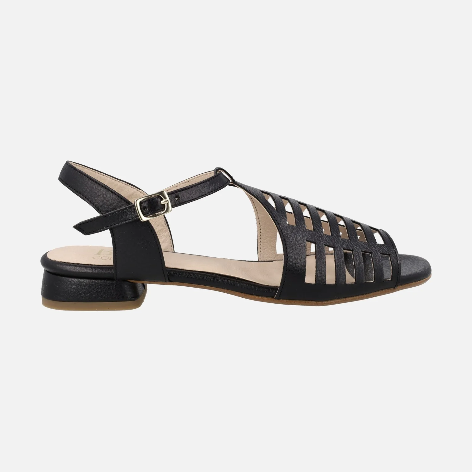 Sandalias de piel troqueladas con cierre de hebilla - Image 2
