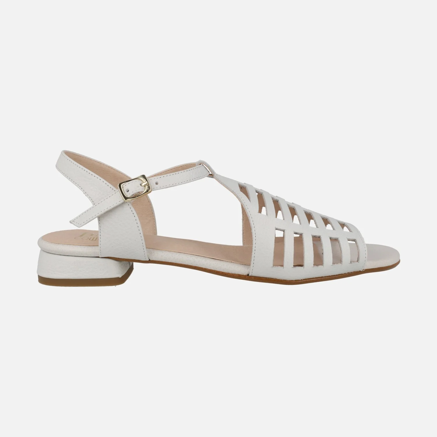 Sandalias de piel troqueladas con cierre de hebilla - Image 8