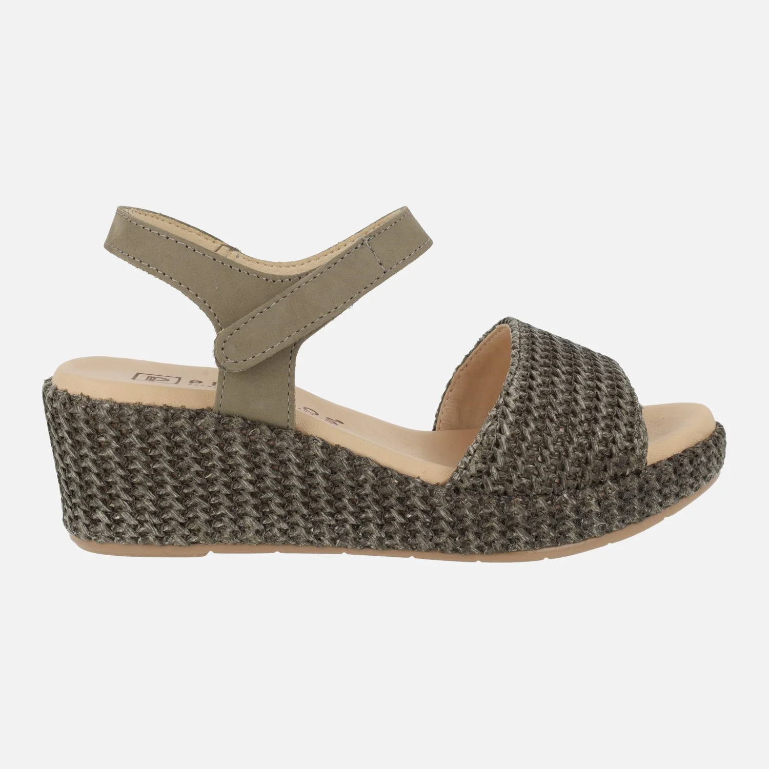 Sandalias de piel y rafia con cierre de velcro - Image 8