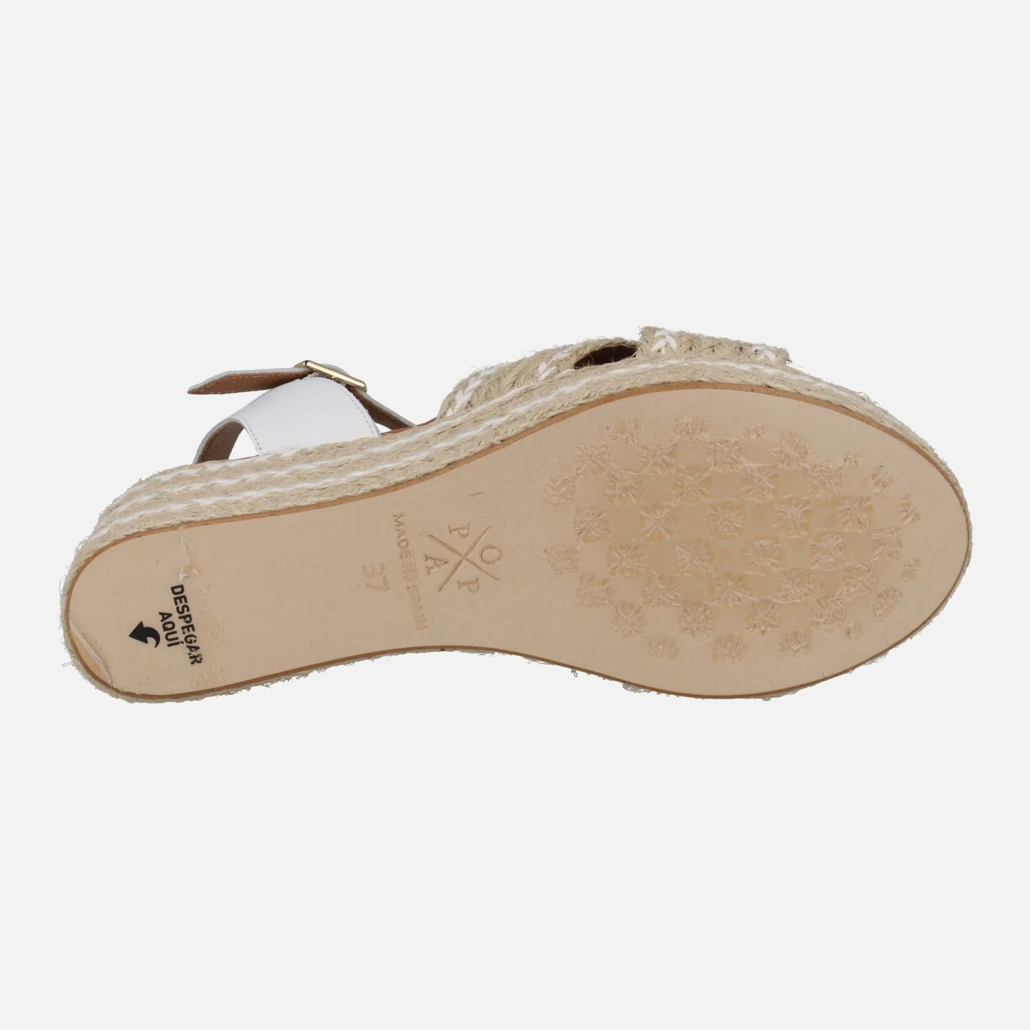 Sandalias de piel y rafia con cuña y plataforma Benijo Salem - Image 10