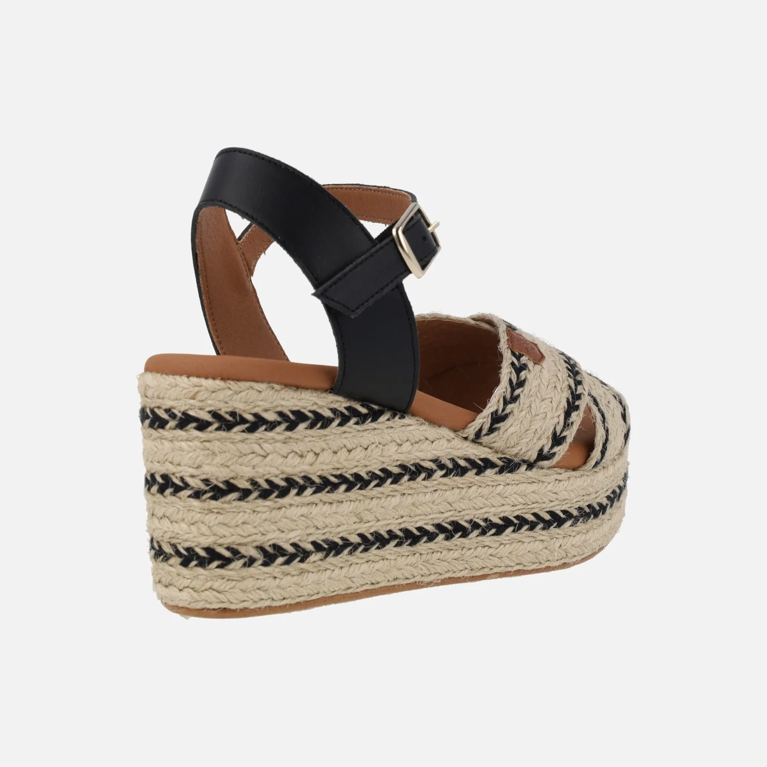 Sandalias de piel y rafia con cuña y plataforma Benijo Salem - Image 4