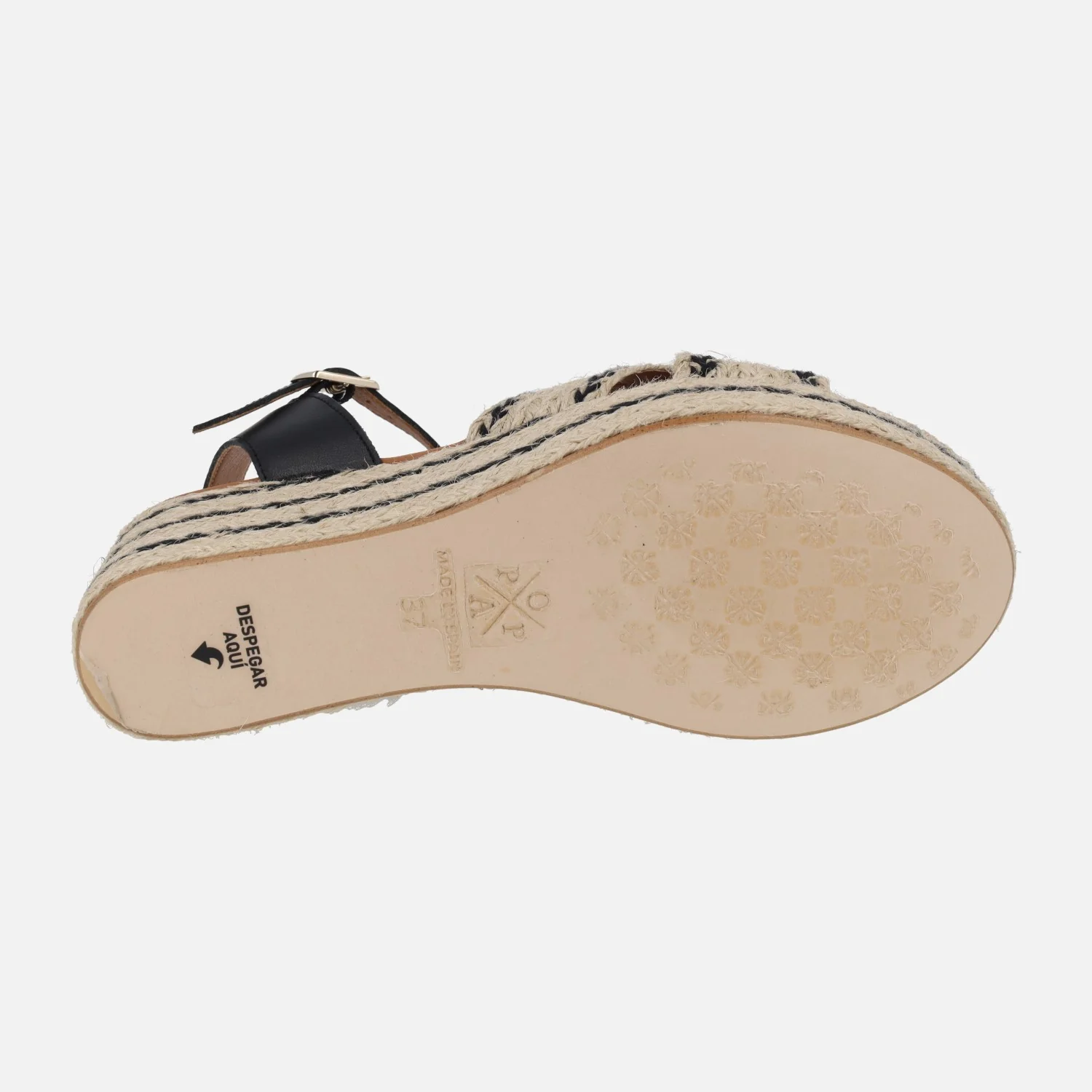 Sandalias de piel y rafia con cuña y plataforma Benijo Salem - Image 5