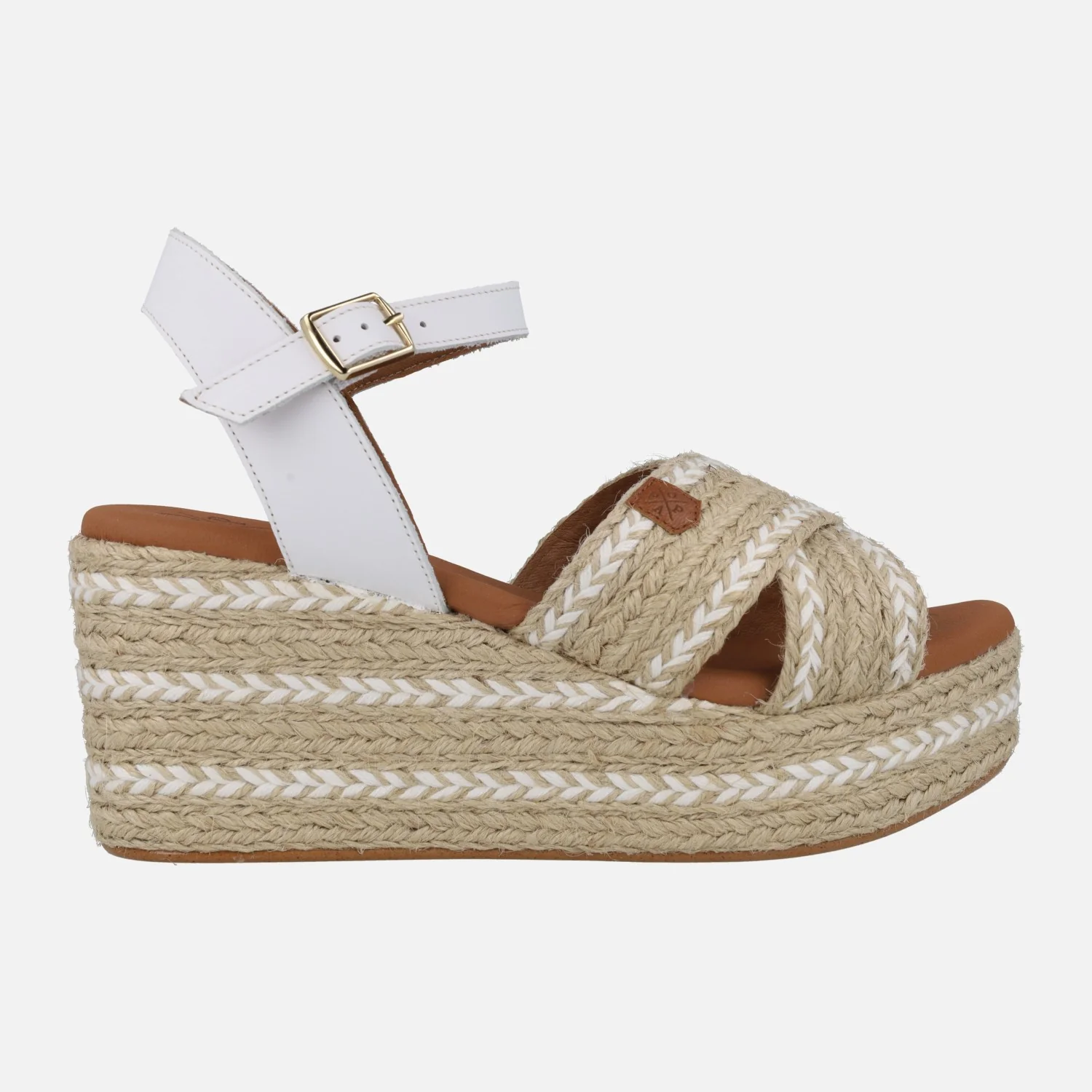 Sandalias de piel y rafia con cuña y plataforma Benijo Salem - Image 6