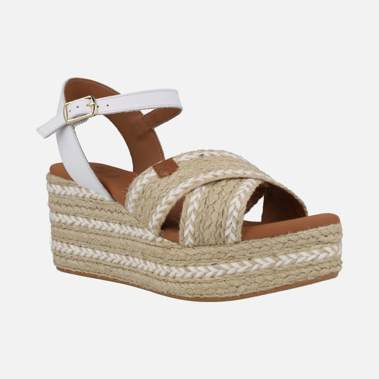 Sandalias de piel y rafia con cuña y plataforma Benijo Salem - Image 7