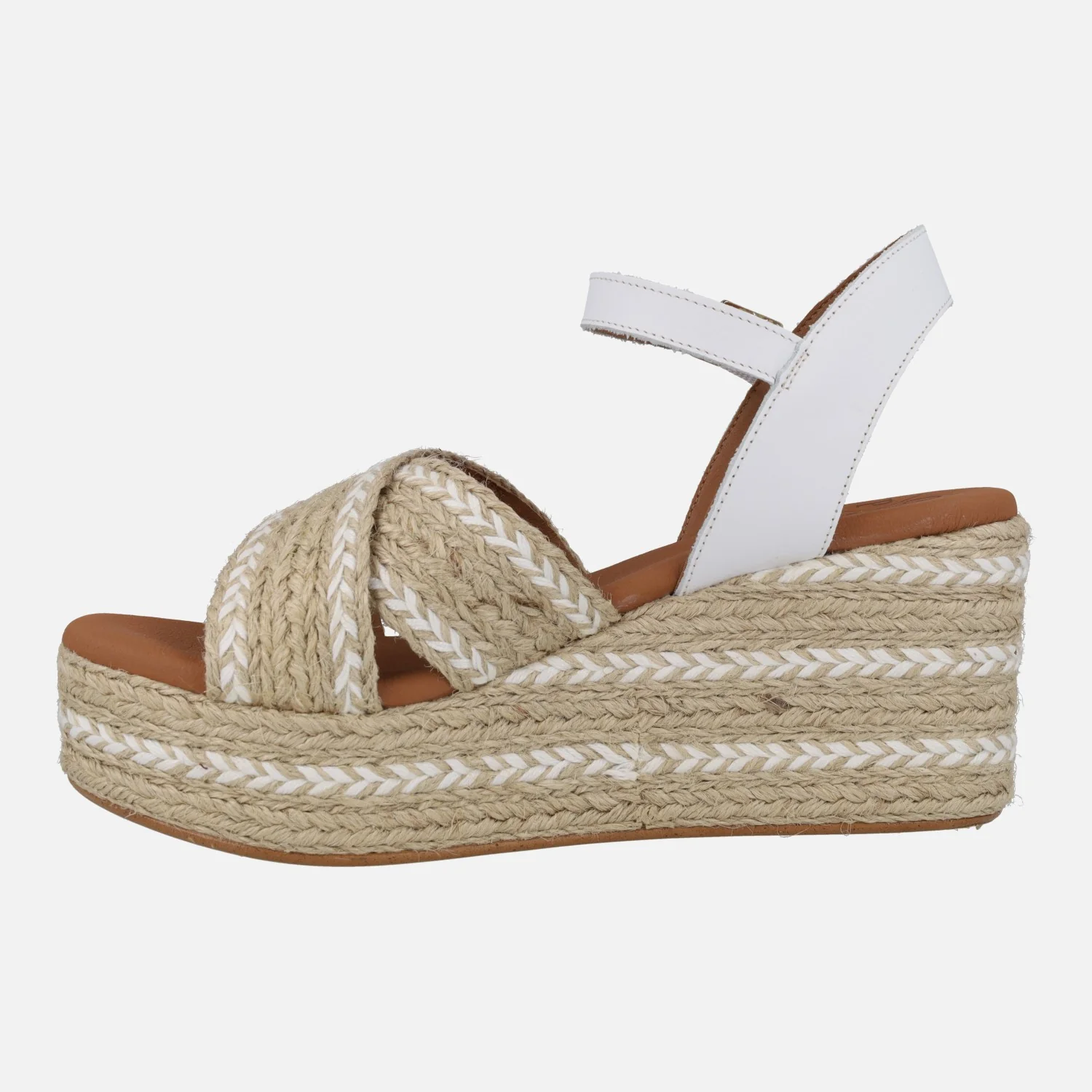 Sandalias de piel y rafia con cuña y plataforma Benijo Salem - Image 8