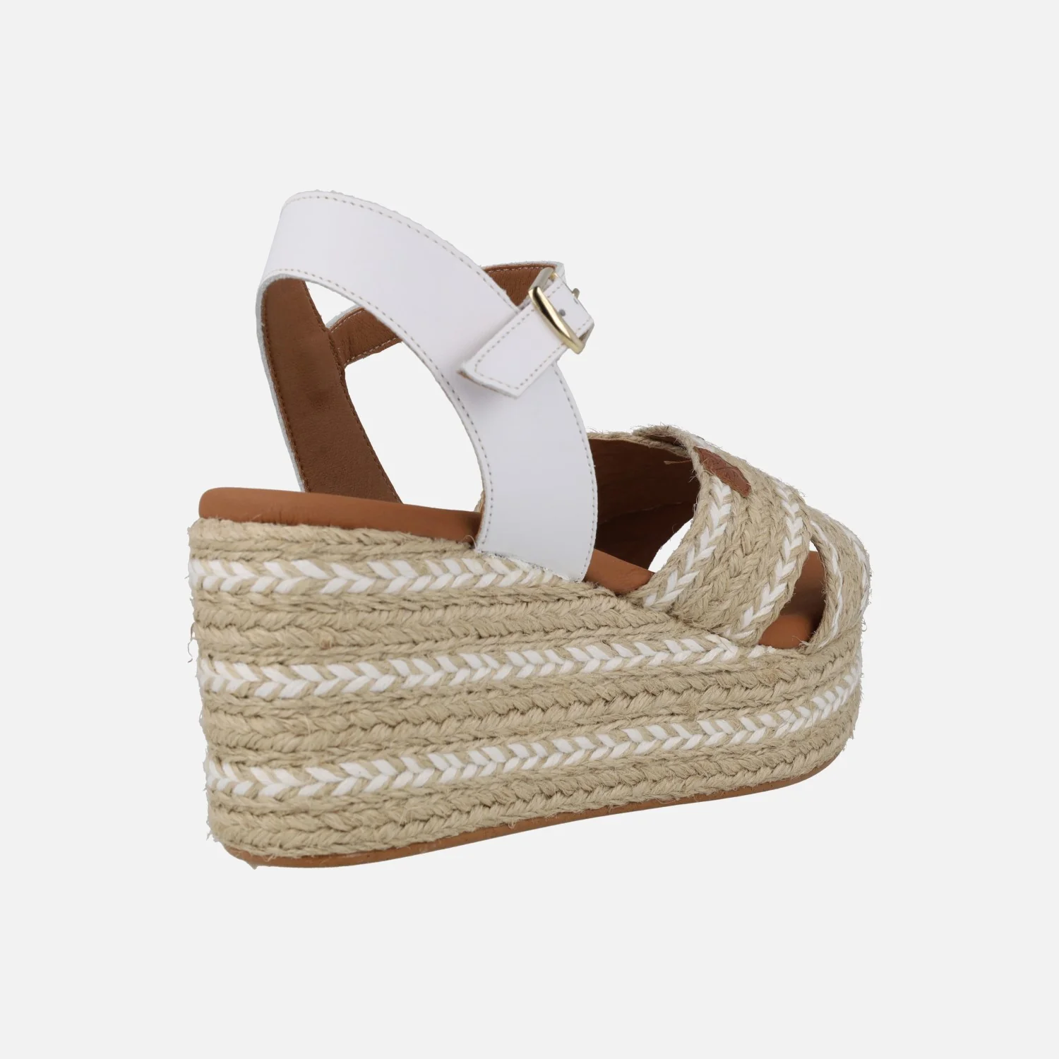 Sandalias de piel y rafia con cuña y plataforma Benijo Salem - Image 9